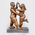 Factory cast bronze sex fat woman figurine nude naked female statue